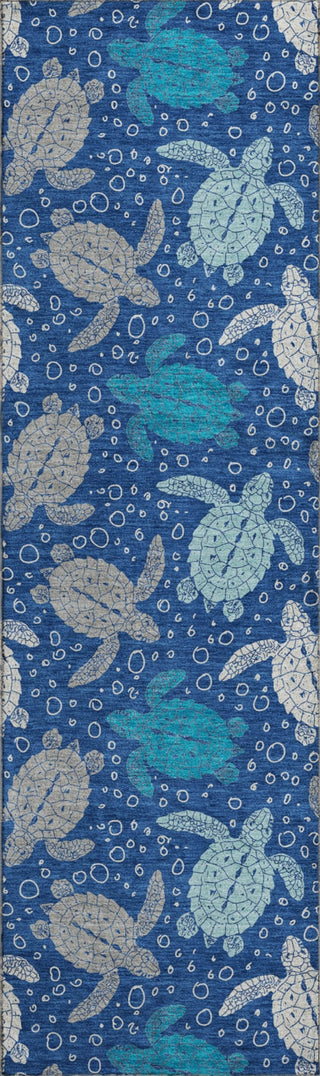 Piper Looms Mayfield Turtles AMF192 Blue Machine Washable Area Rug Runner Main Image
