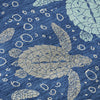 Piper Looms Mayfield Turtles AMF192 Blue Machine Washable Area Rug Swatch Image