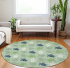 Piper Looms Mayfield Turtles AMF192 Green Machine Washable Area Rug Round Lifestyle Image Feature