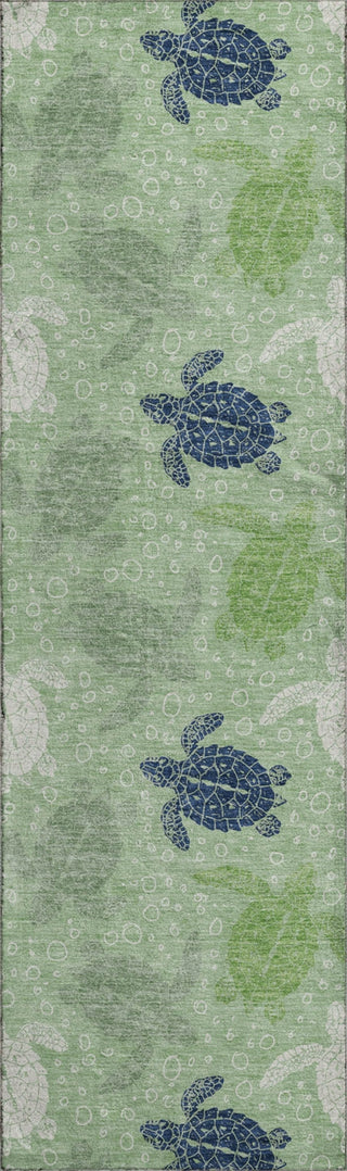 Piper Looms Mayfield Turtles AMF192 Green Machine Washable Area Rug Runner Main Image