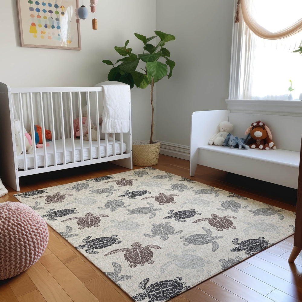 Piper Looms Mayfield Turtles AMF192 Sand Machine Washable Area Rug Lifestyle Image Feature