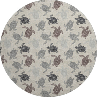 Piper Looms Mayfield Turtles AMF192 Sand Machine Washable Area Rug Round Main Image