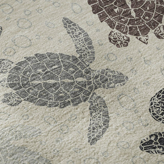 Piper Looms Mayfield Turtles AMF192 Sand Machine Washable Area Rug Swatch Image
