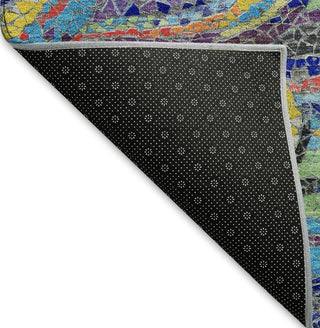 Piper Looms Mayfield Mosaic Waves AMF193 Ocean Machine Washable Area Rug Backing Image