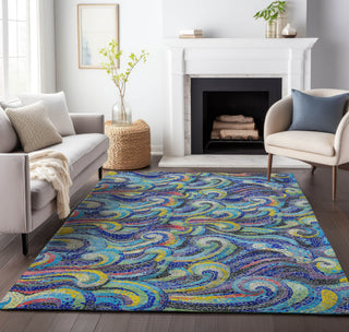 Piper Looms Mayfield Mosaic Waves AMF193 Ocean Machine Washable Area Rug Lifestyle Image Feature