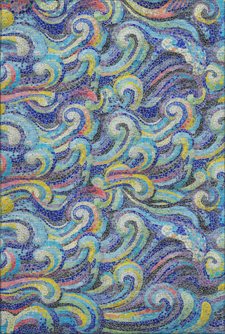 Piper Looms Mayfield Mosaic Waves AMF193 Ocean Machine Washable Area Rug main image