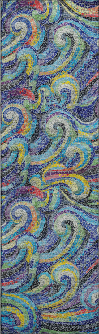 Piper Looms Mayfield Mosaic Waves AMF193 Ocean Machine Washable Area Rug Runner Main Image