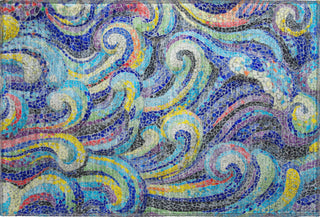 Piper Looms Mayfield Mosaic Waves AMF193 Ocean Machine Washable Area Rug Scatter Main Image