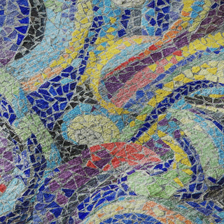 Piper Looms Mayfield Mosaic Waves AMF193 Ocean Machine Washable Area Rug Swatch Image