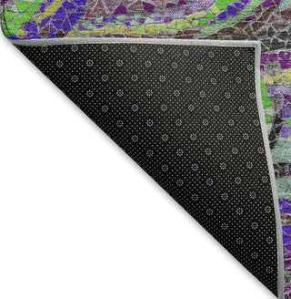 Piper Looms Mayfield Mosaic Waves AMF193 Purple Machine Washable Area Rug Backing Image