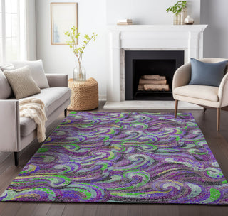Piper Looms Mayfield Mosaic Waves AMF193 Purple Machine Washable Area Rug Lifestyle Image Feature