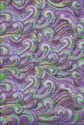 Piper Looms Mayfield Mosaic Waves AMF193 Purple Machine Washable Area Rug main image