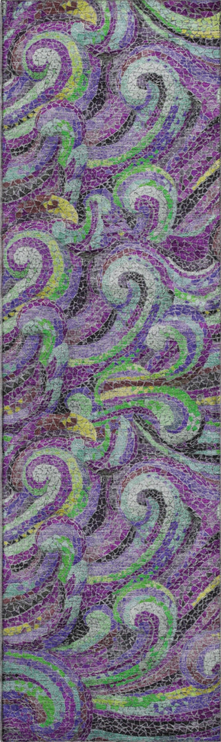 Piper Looms Mayfield Mosaic Waves AMF193 Purple Machine Washable Area Rug Runner Main Image