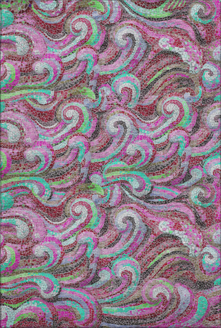 Piper Looms Mayfield Mosaic Waves AMF193 Raspberry Machine Washable Area Rug main image