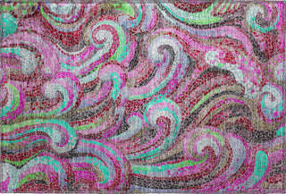 Piper Looms Mayfield Mosaic Waves AMF193 Raspberry Machine Washable Area Rug Scatter Main Image