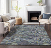 Piper Looms Mayfield Mosaic Waves AMF193 Stormy Machine Washable Area Rug Lifestyle Image Feature