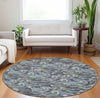 Piper Looms Mayfield Mosaic Waves AMF193 Stormy Machine Washable Area Rug Round Lifestyle Image Feature