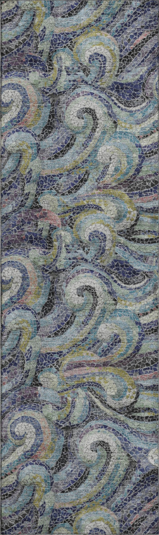 Piper Looms Mayfield Mosaic Waves AMF193 Stormy Machine Washable Area Rug Runner Main Image