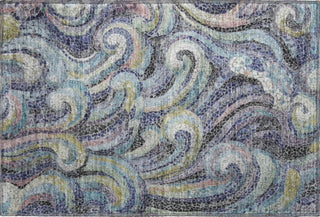 Piper Looms Mayfield Mosaic Waves AMF193 Stormy Machine Washable Area Rug Scatter Main Image