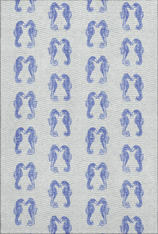 Piper Looms Mayfield Seahorses AMF194 Blue Machine Washable Area Rug main image
