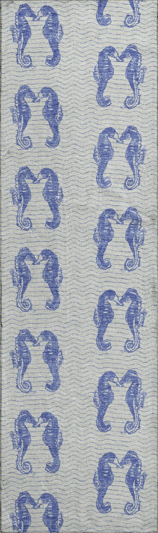 Piper Looms Mayfield Seahorses AMF194 Blue Machine Washable Area Rug Runner Main Image
