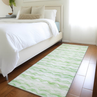 Piper Looms Mayfield Ribbons AMF195 Green Machine Washable Area Rug Runner Lifestyle Image Feature