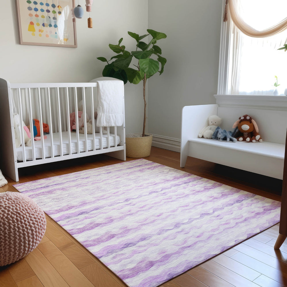 Piper Looms Mayfield Ribbons AMF195 Purple Machine Washable Area Rug Lifestyle Image Feature