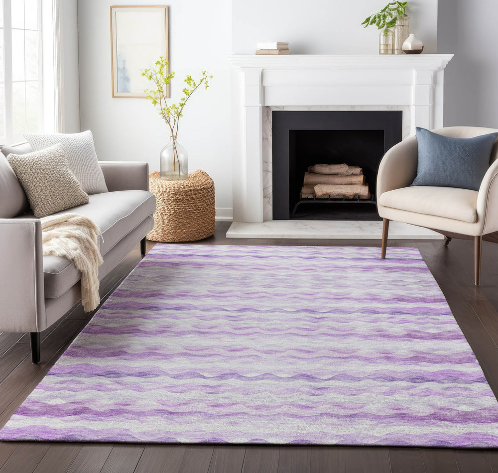 Piper Looms Mayfield Ribbons AMF195 Purple Machine Washable Area Rug Lifestyle Image Feature