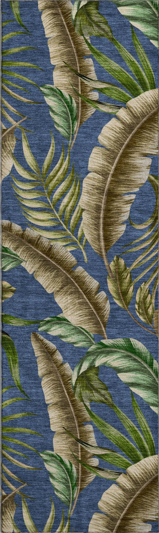 Piper Looms Mayfield Leaves AMF196 Blue Machine Washable Area Rug Runner Main Image