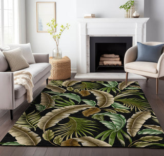 Piper Looms Mayfield Leaves AMF196 Midnight Machine Washable Area Rug Lifestyle Image Feature