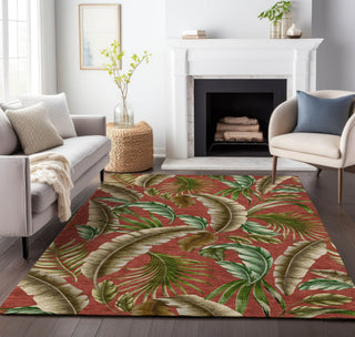 Piper Looms Mayfield Leaves AMF196 Spice Machine Washable Area Rug Lifestyle Image Feature