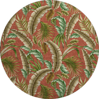 Piper Looms Mayfield Leaves AMF196 Spice Machine Washable Area Rug Round Main Image