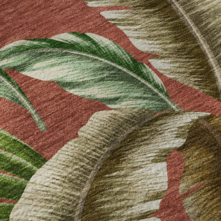 Piper Looms Mayfield Leaves AMF196 Spice Machine Washable Area Rug Swatch Image