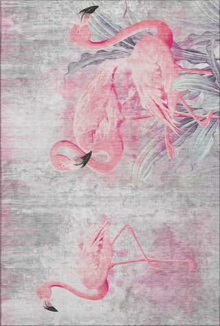 Piper Looms Mayfield Soft Flamingos AMF197 Pink Machine Washable Area Rug main image