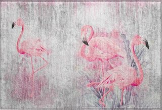 Piper Looms Mayfield Soft Flamingos AMF197 Pink Machine Washable Area Rug Scatter Main Image