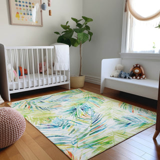 Piper Looms Mayfield Leaves AMF199 Multi Machine Washable Area Rug Lifestyle Image Feature