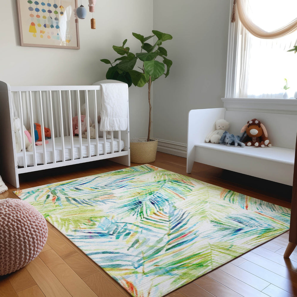 Piper Looms Mayfield Leaves AMF199 Multi Machine Washable Area Rug Lifestyle Image Feature