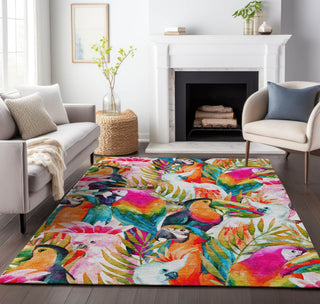Piper Looms Mayfield Tropical Birds AMF200 Multi Machine Washable Area Rug Lifestyle Image Feature