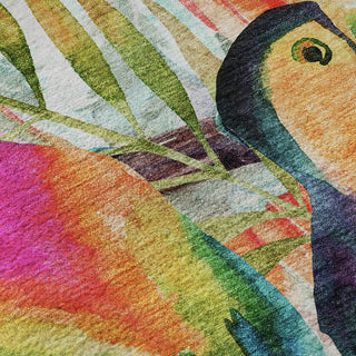 Piper Looms Mayfield Tropical Birds AMF200 Multi Machine Washable Area Rug Swatch Image