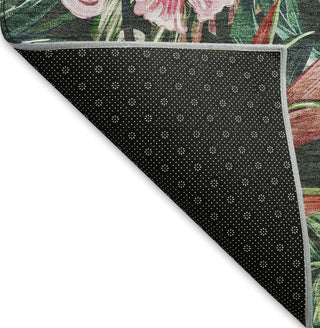 Piper Looms Mayfield Floral and Leaves AMF201 Midnight Machine Washable Area Rug Backing Image