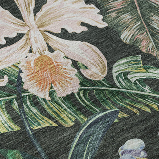 Piper Looms Mayfield Floral and Leaves AMF201 Midnight Machine Washable Area Rug Swatch Image