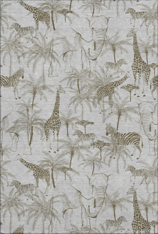 Piper Looms Mayfield Palms and Safari Animals AMF202 Fog Machine Washable Area Rug main image