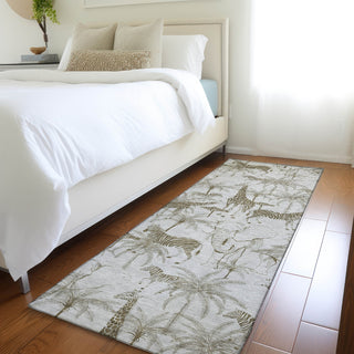 Piper Looms Mayfield Palms and Safari Animals AMF202 Fog Machine Washable Area Rug Runner Lifestyle Image Feature