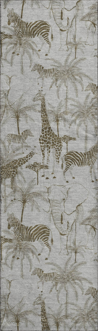 Piper Looms Mayfield Palms and Safari Animals AMF202 Fog Machine Washable Area Rug Runner Main Image