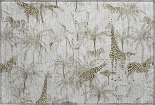 Piper Looms Mayfield Palms and Safari Animals AMF202 Fog Machine Washable Area Rug Scatter Main Image