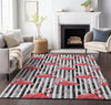 Piper Looms Mayfield Stripes and Flamingos AMF204 Pink Machine Washable Area Rug Lifestyle Image Feature