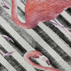 Piper Looms Mayfield Stripes and Flamingos AMF204 Pink Machine Washable Area Rug Swatch Image