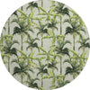 Piper Looms Mayfield Palm Trees AMF205 Green Machine Washable Area Rug Round Main Image