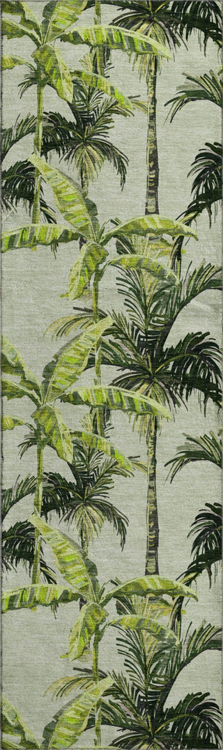 Piper Looms Mayfield Palm Trees AMF205 Green Machine Washable Area Rug Runner Main Image