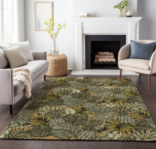 Piper Looms Mayfield Leaves and Pineapples AMF206 Baja Machine Washable Area Rug Lifestyle Image Feature